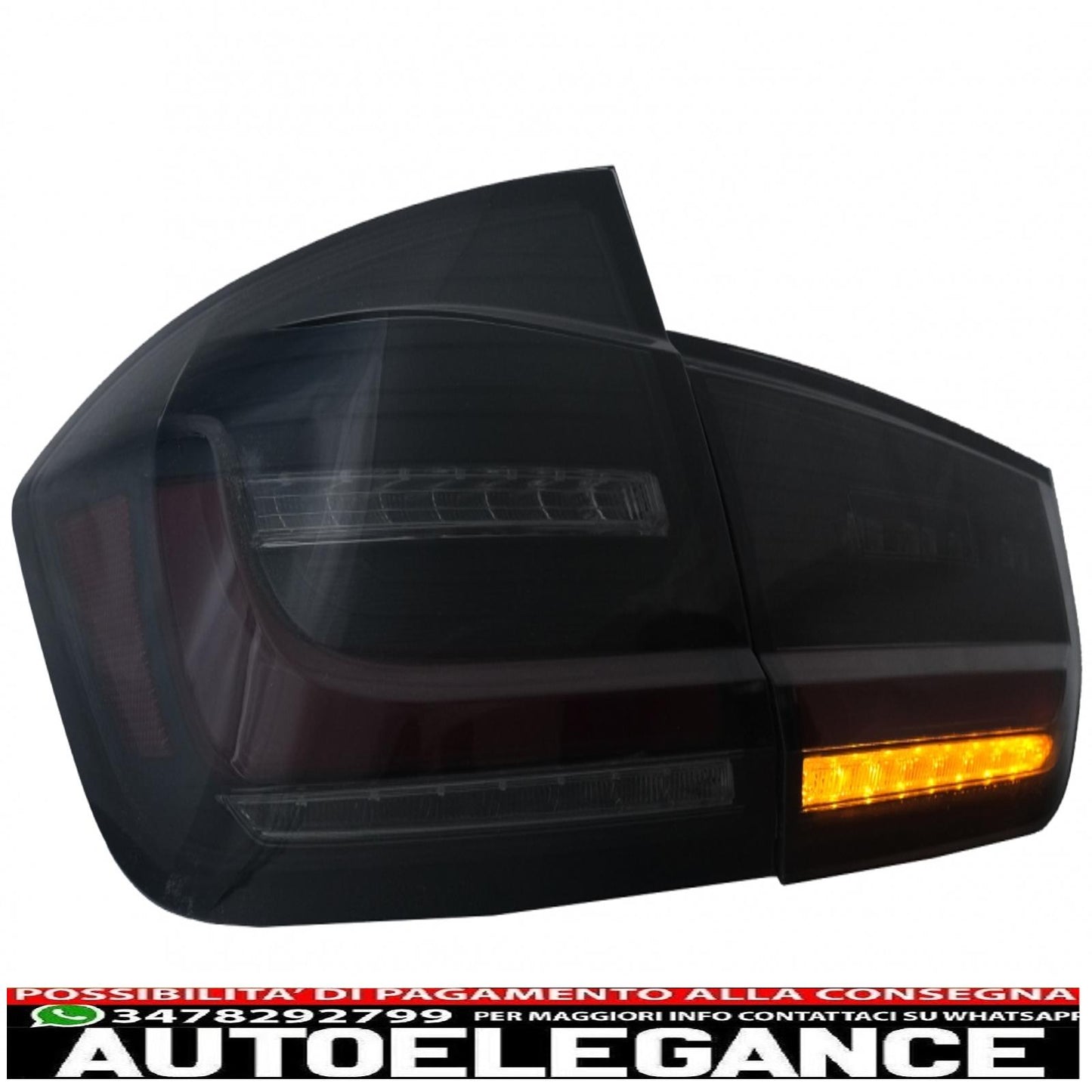 LED bar rear lights suitable for bmw 3 series f30 pre lci and lci (2011-2019) black smoke with dynamic sequential cornering light