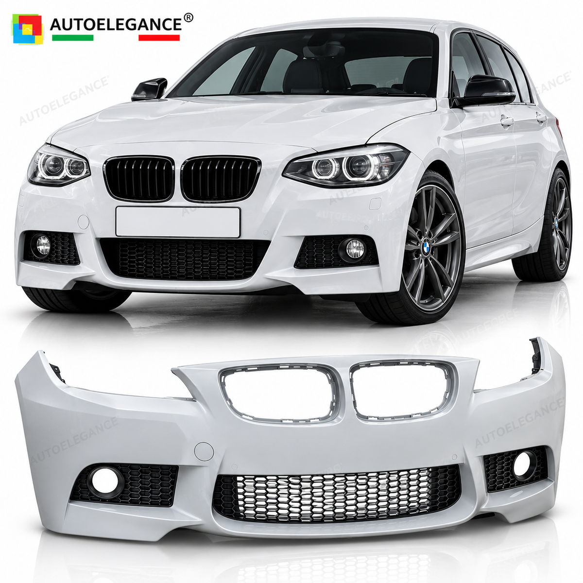 PARAURTI ANTERIORE STILE SPORT ADATTO PER BMW F20 / F21 09.11-15 LOOK M