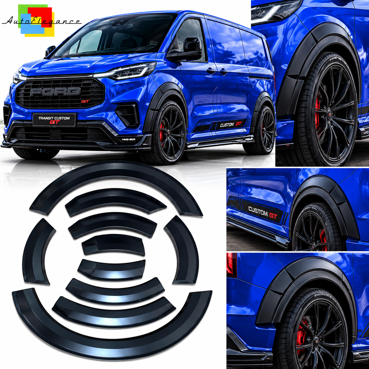 PARAFANGHI ALLARGATI PASSARUOTA ADATTI PER Ford Transit Custom GT LWB 2023+