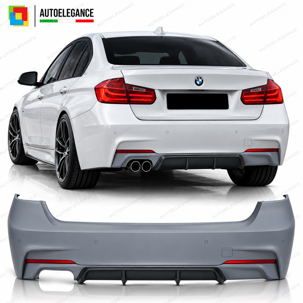 PARAURTI POSTERIORE STILE SPORT PDC adatto per BMW F30 SEDAN 11-18 LOOK M