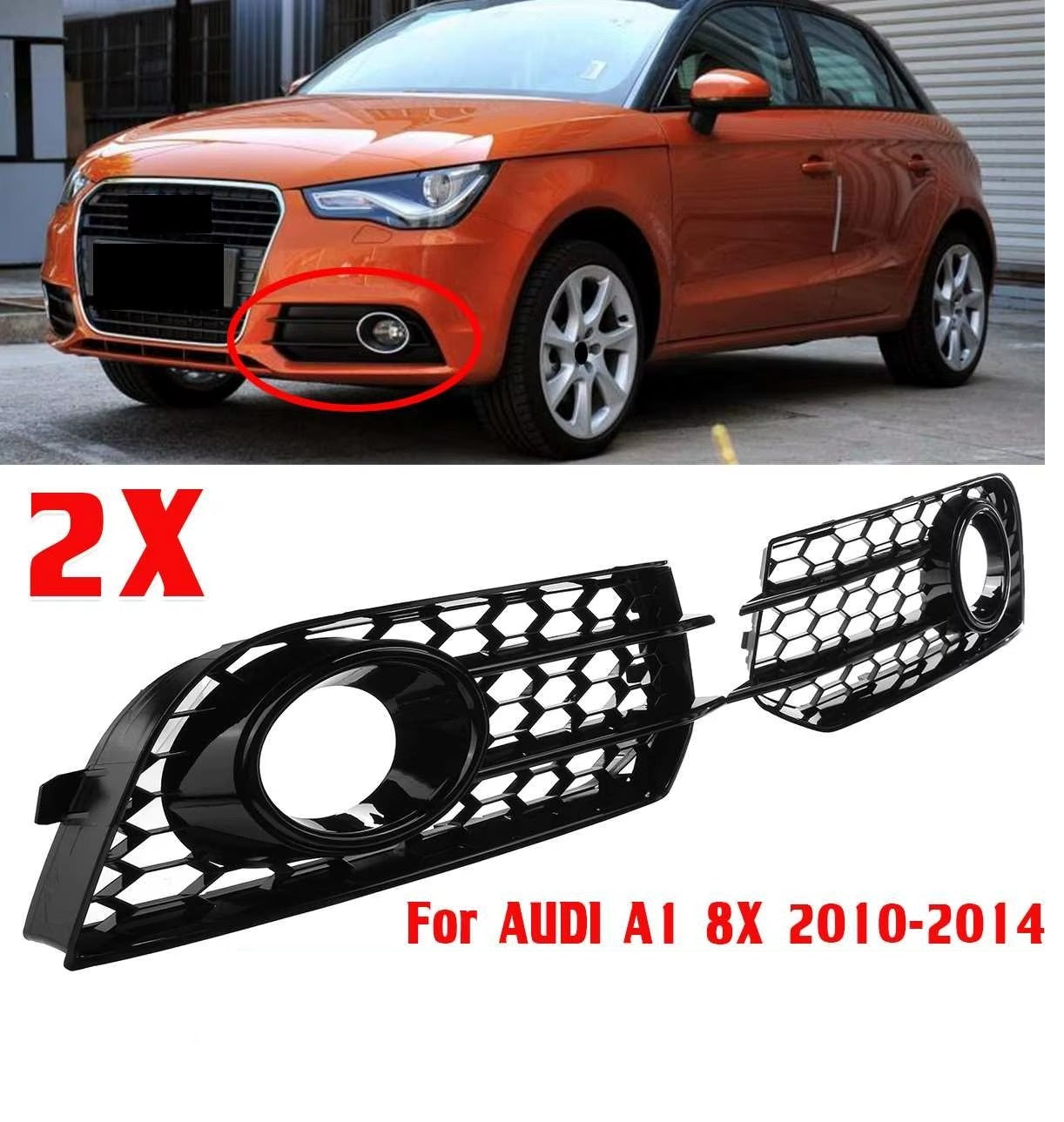 GRIGLIE FENDINEBBIA PER AUDI A1 8X 2010-2015 STANDARD LOOK RS