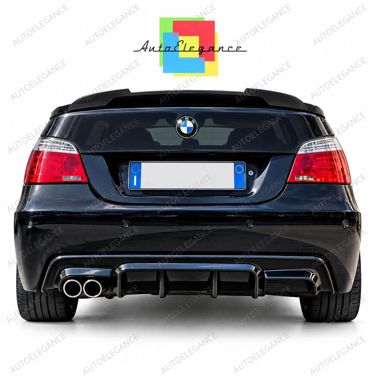 👉DIFFUSORE M5 LOOK ADATTO PER BMW SERIE 5 E60 E61 03-07 NERO LUCIDO 0147👈