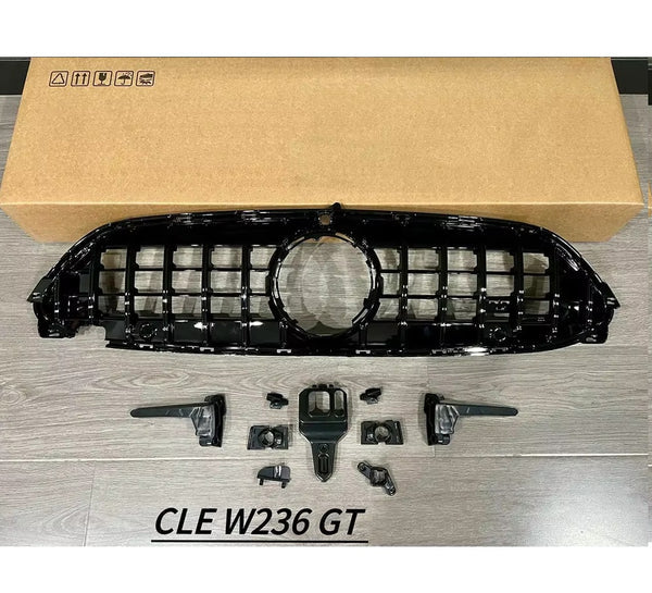 ⭐GRIGLIA ANTERIORE ADATTA PER MERCEDES CLE W236 2024+ LOOK AMG GT PROFILI NERO ⭐