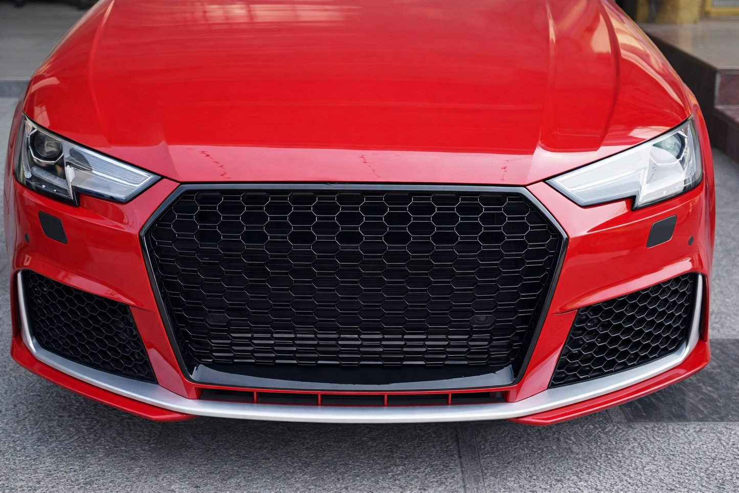 💫ART.8106 Griglia Anteriore Sport a nido d'ape per Audi A4 B9 S4 S-line 17-19💫