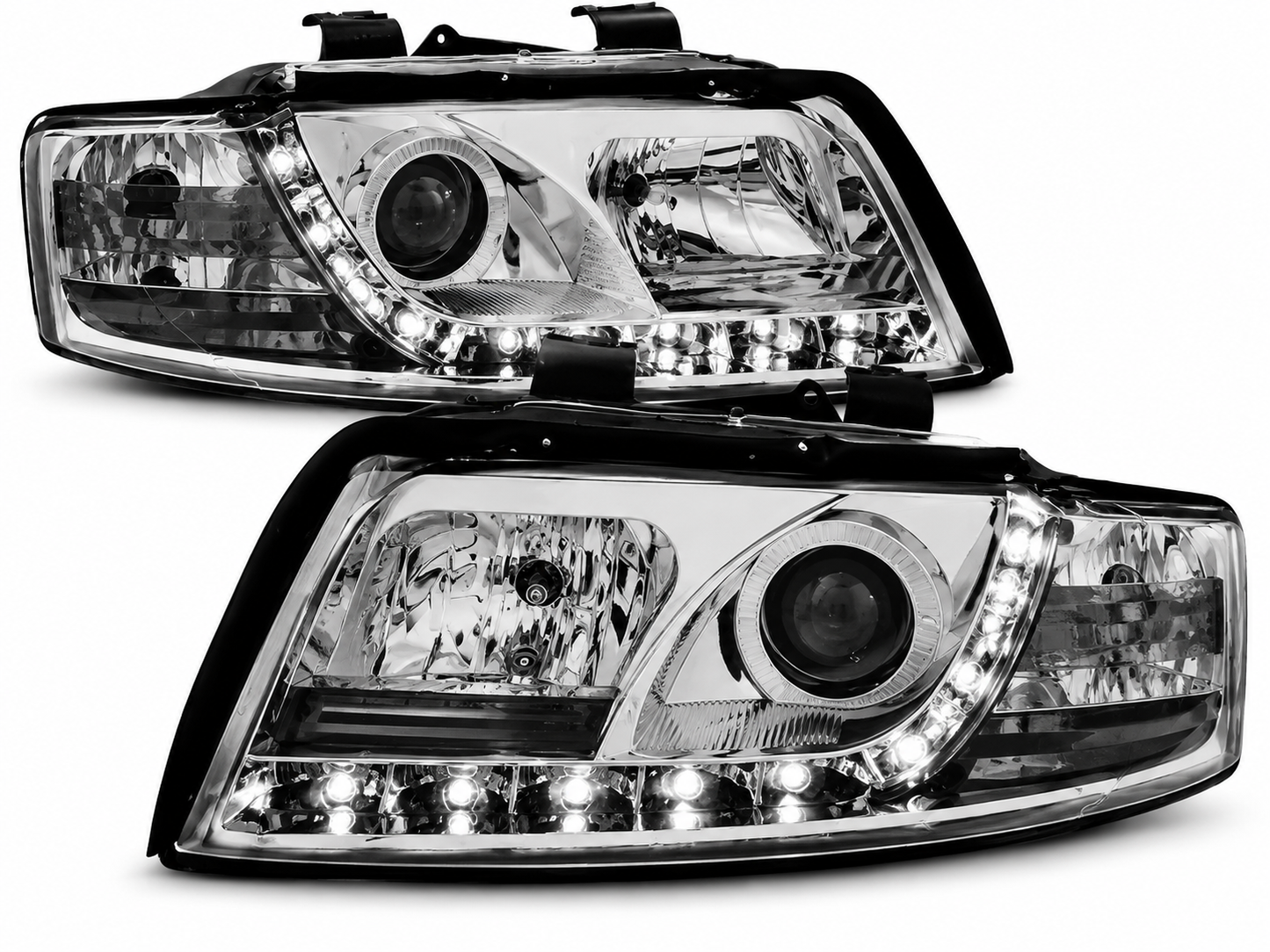 π Fari Anteriori Adatto per Audi A4 B6 2000-2004 Daylight Cromato π