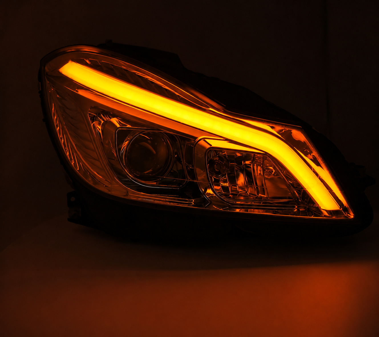 💕 Fari Anteriori Adatto per MERCEDES W204 11-14 Tube LED DRL Cromati 💕