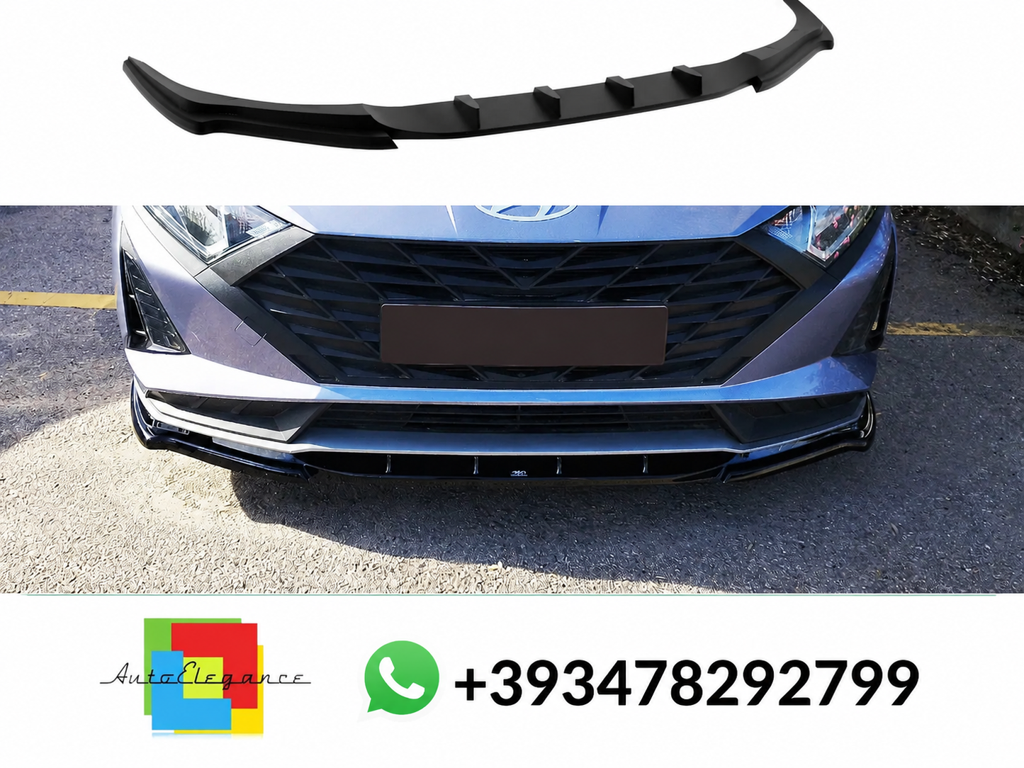💕Splitter ANTERIORE Hyundai i20 Mk3 Facelift Nero LUCIDO💕