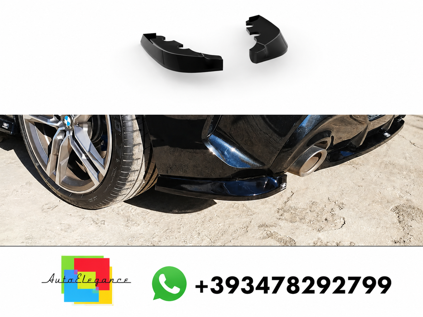 💕Splitter FLAP POSTERIORE BMW M135i F40 Nero LUCIDO💕