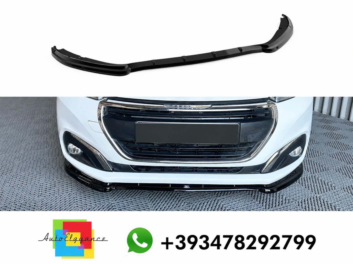 💕Splitter ANTERIORE Peugeot 208 Mk1 Facelift Nero LUCIDO💕