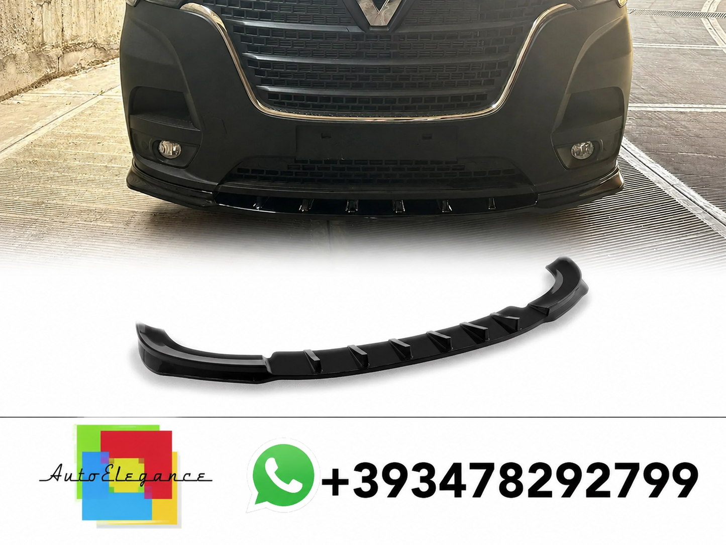 💕Splitter ANTERIORE Renault Master Mk3 Facelift Nero LUCIDO💕