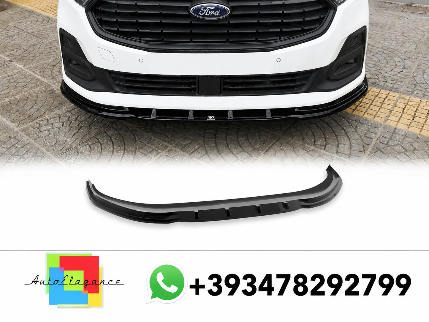 💕Splitter ANTERIORE Ford Transit Connect Mk3 Nero LUCIDO💕