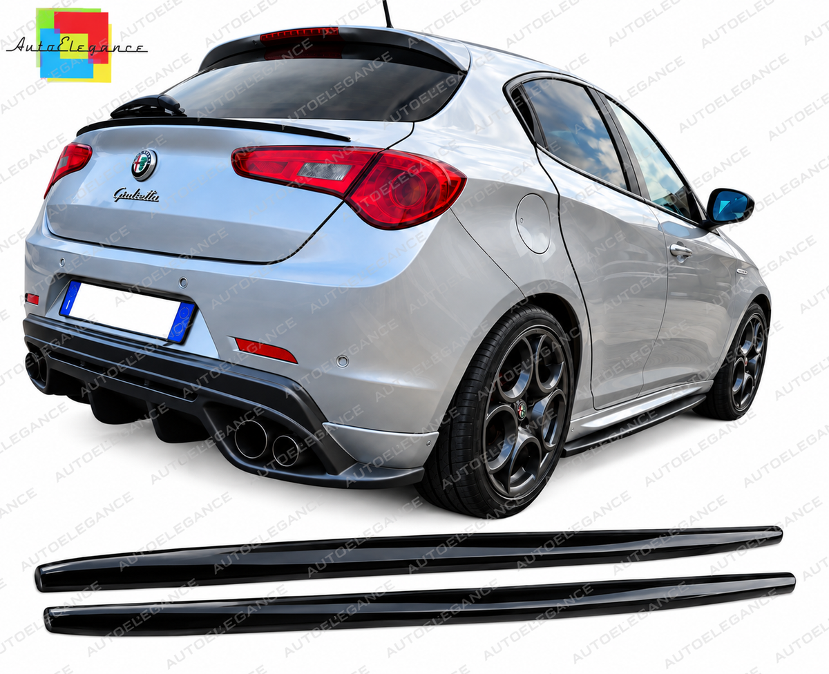 💕SOTTO MINIGONNE ADATTO PER ALFA ROMEO GIULIETTA 2010+ ABS NERO LUCIDO💕