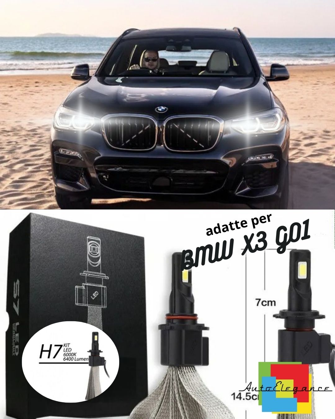 🖤BMW X3 G01 LED HIGH BEAM LAMP KIT LED H7 6000K 6400 LUMEN NO ERROR🖤