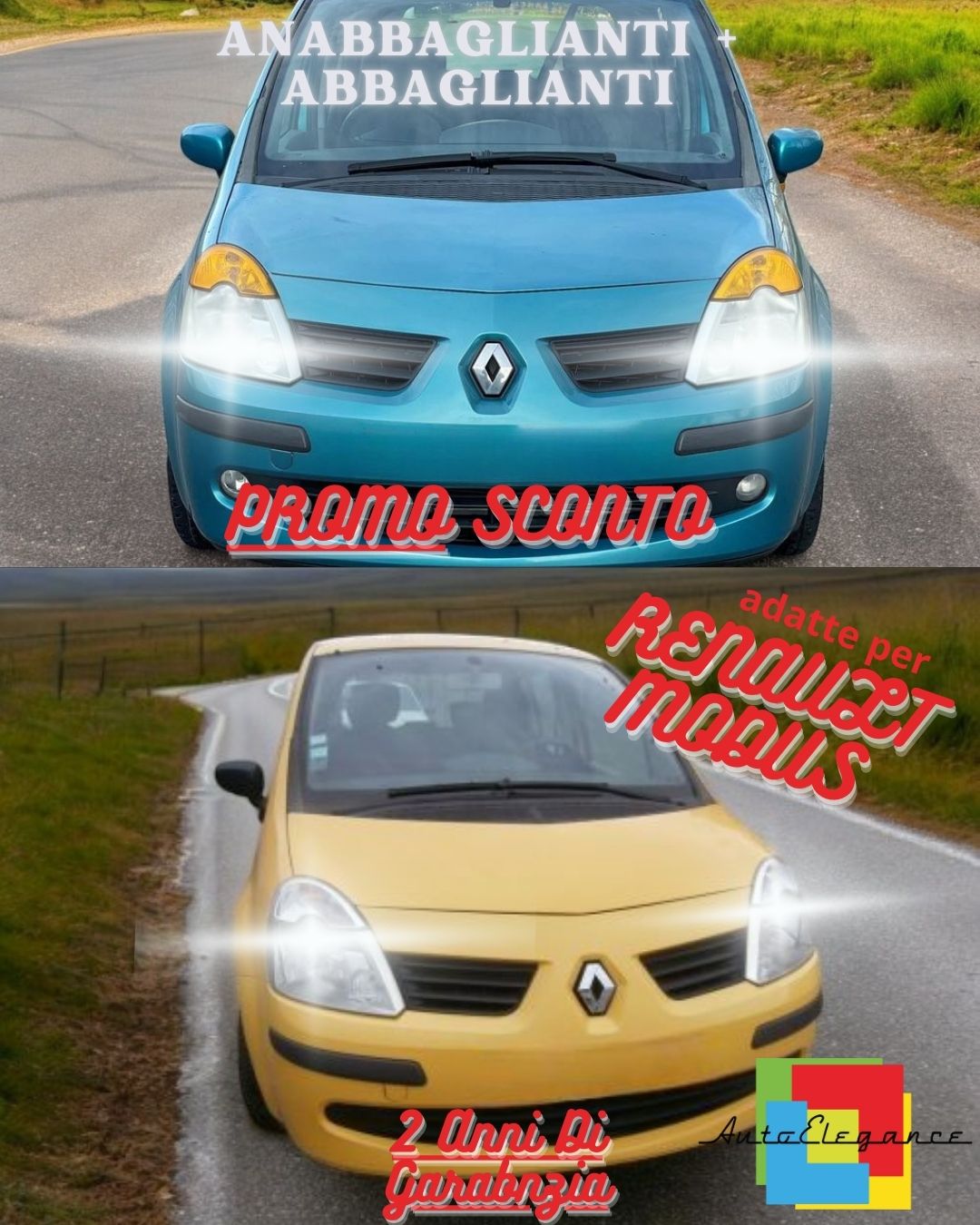 KIT FARI LED RENAULT MODUS ANABBAGLIANTI ABBAGLIANTI POSIZIONE FULL L ...