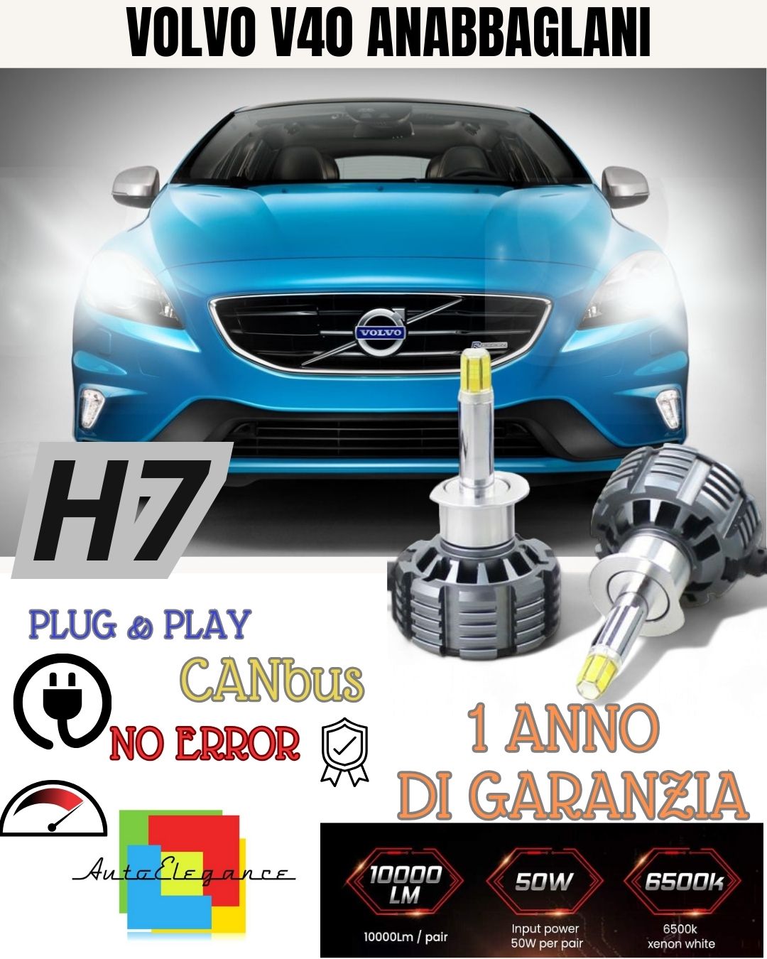 Kit Full Led H7 6000k Canbus ANABBAGLIANTI Ford Mondeo (MK4 - Foto 5