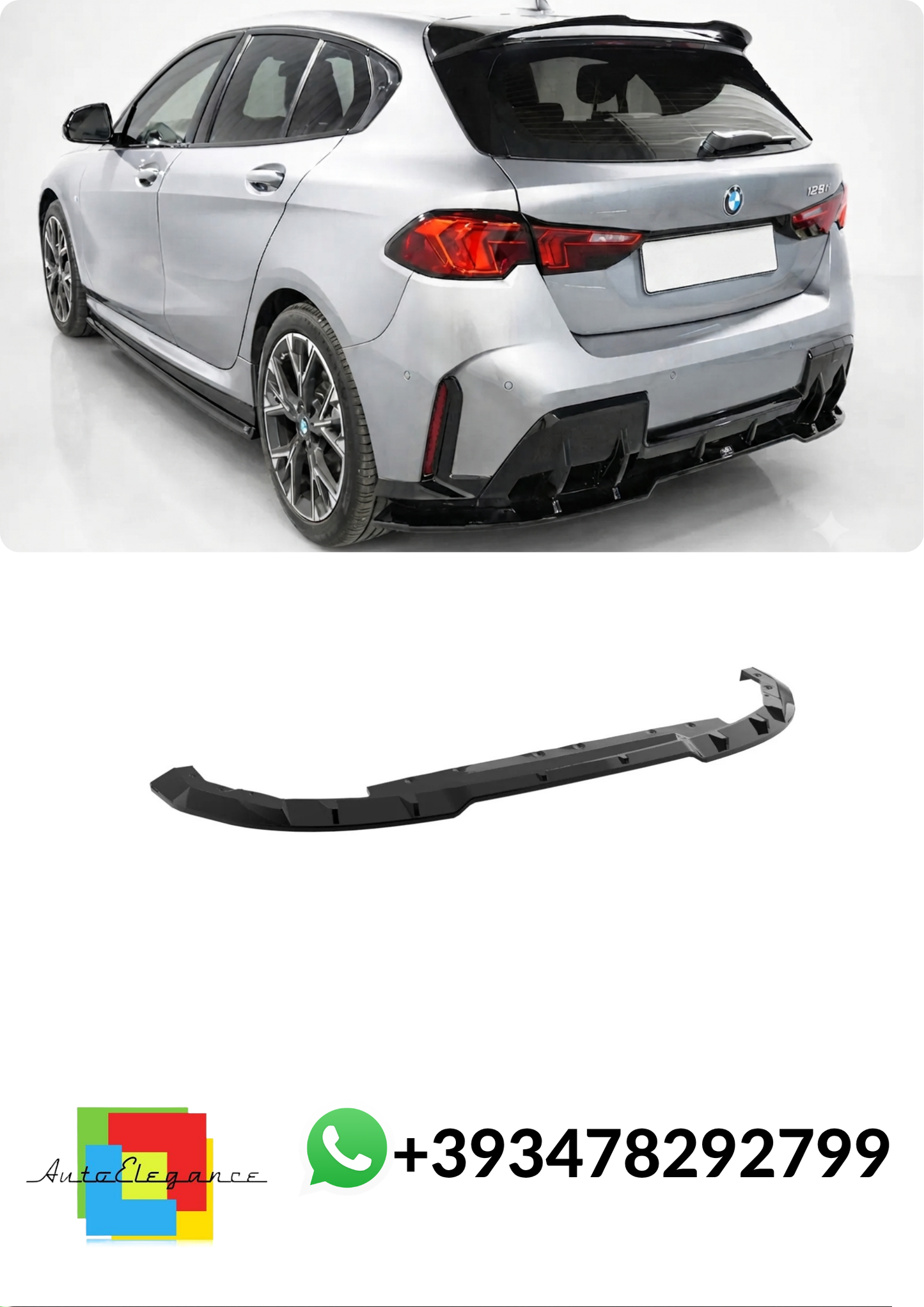 💕Splitter POSTERIORE BMW 1 Series F70 M-Pack Nero LUCIDO💕
