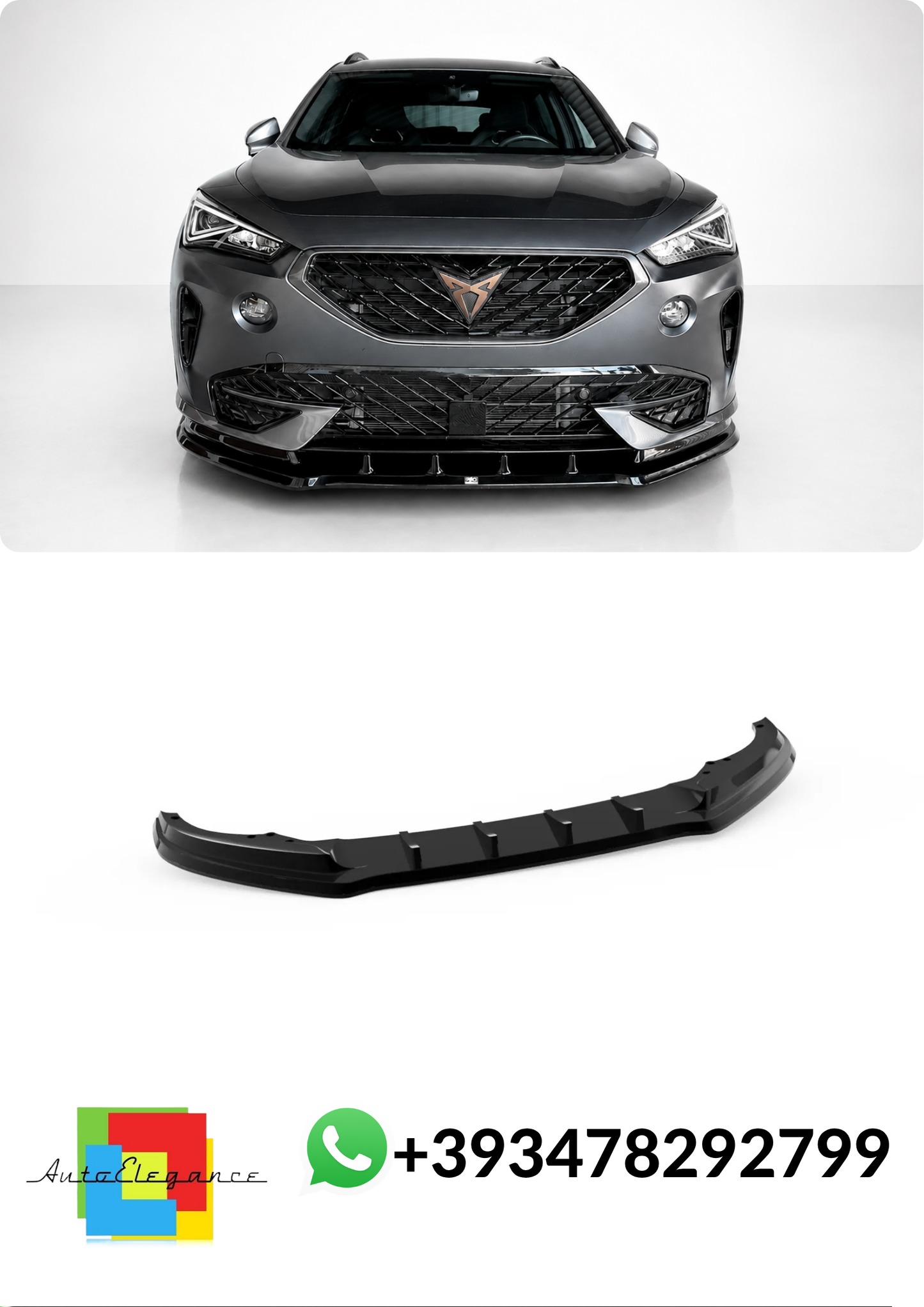 💕Splitter ANTERIORE Cupra Formentor Mk1 Nero LUCIDO💕