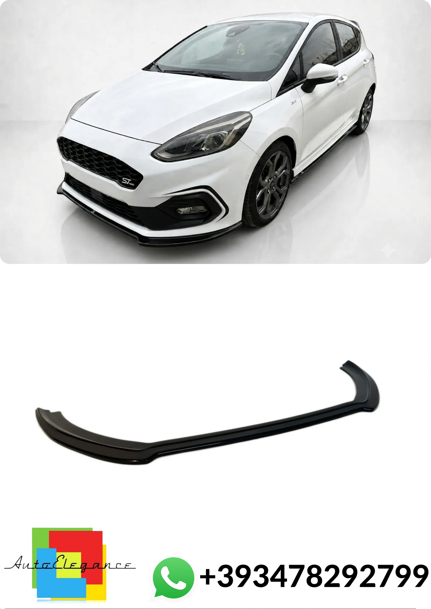 💕Splitter ANTERIORE Ford Fiesta Mk8 ST / ST-Line Nero Lucido💕 (Copia)