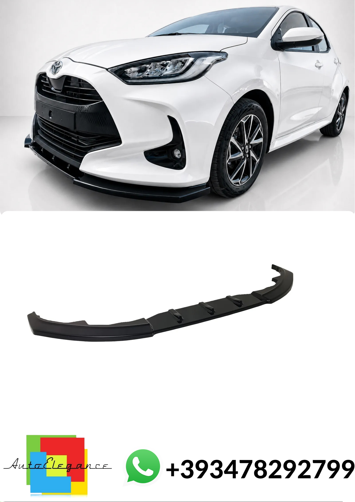 💕Splitter ANTERIORE V.2 Toyota Yaris Mk4 Nero Lucido💕
