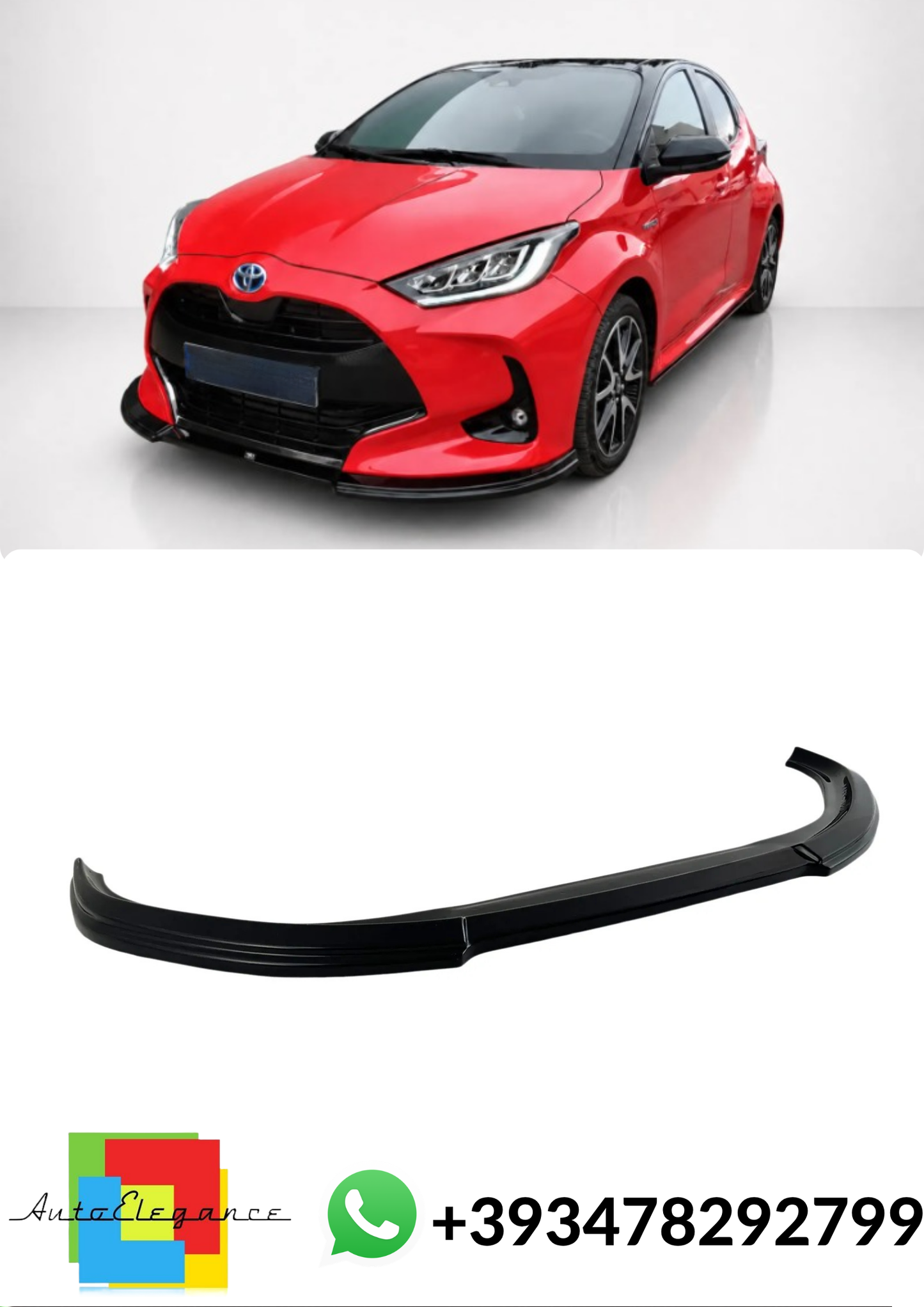💕Splitter ANTERIORE V.1 Toyota Yaris Mk4 Nero Lucido💕