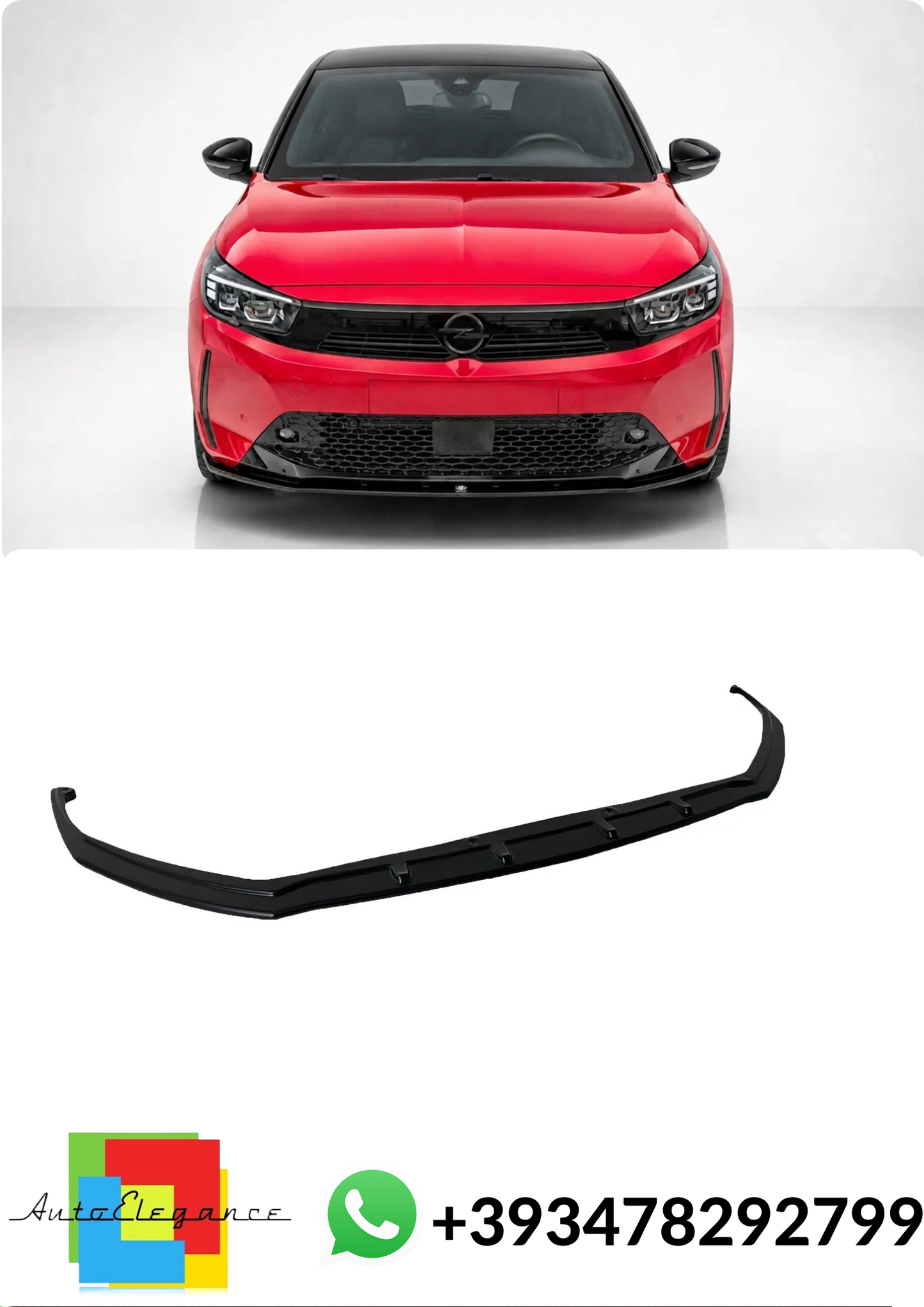 💕Splitter ANTERIORE Opel Corsa F Facelift Nero Lucido💕