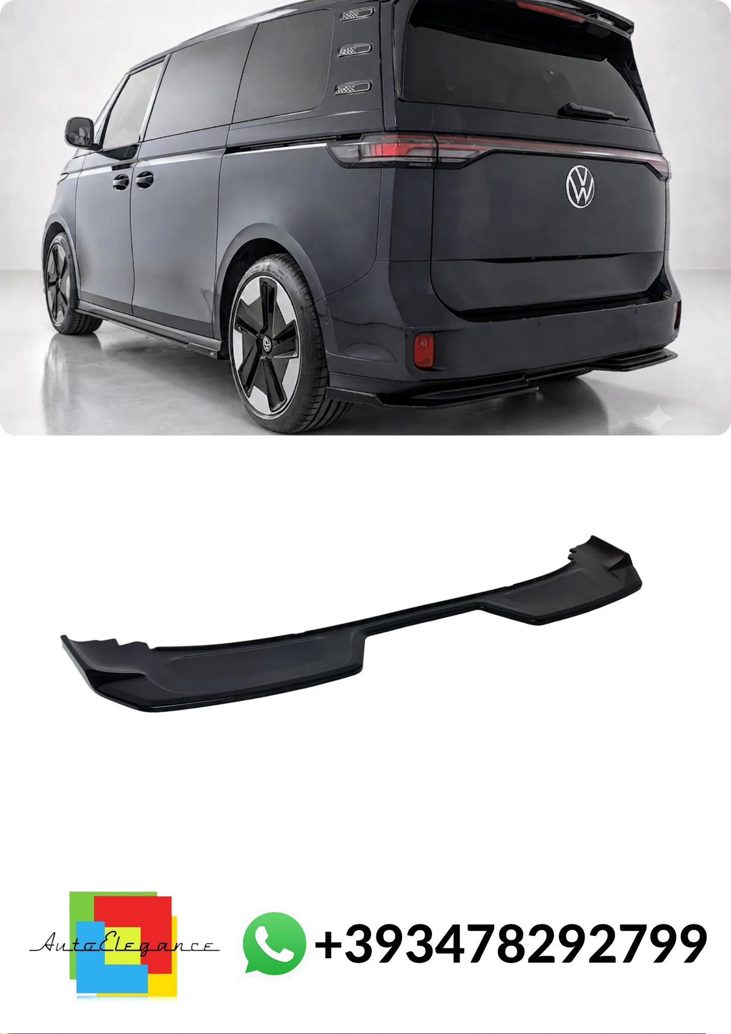 💕SPLITTER POSTERIORE Volkswagen ID. Buzz NERO LUCIDO💕