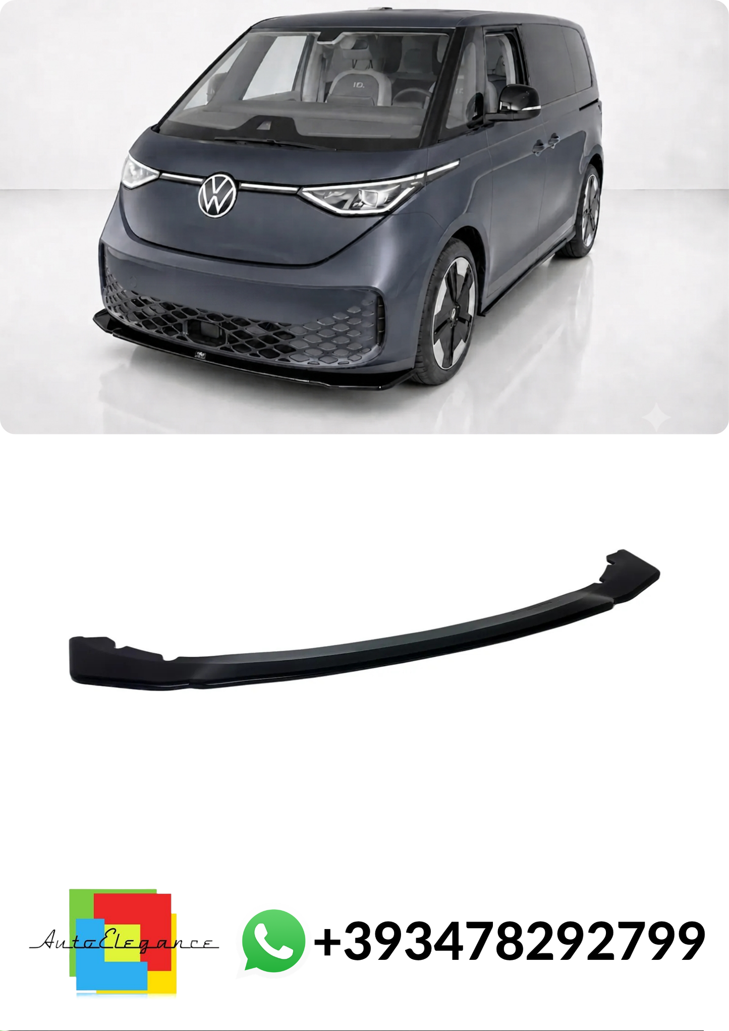 💕SPLITTER ANTERIORE V.1 Volkswagen ID. Buzz NERO LUCIDO💕
