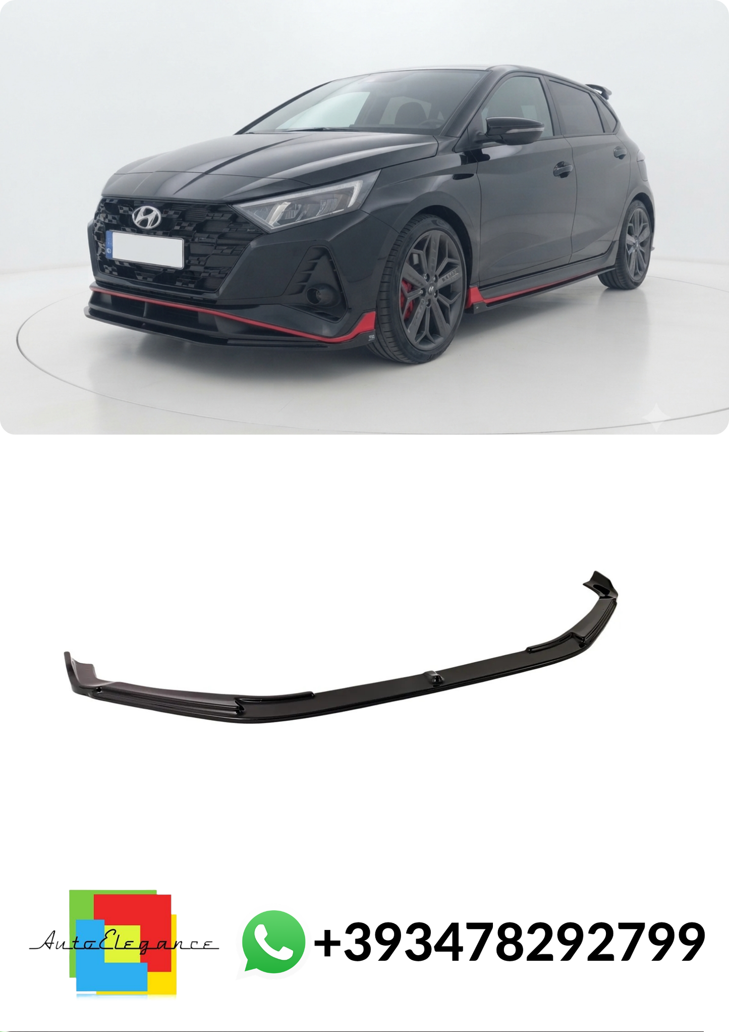 💕SPLITTER ANTERIORE Hyundai i20 N Mk3 NERO LUCIDO💕