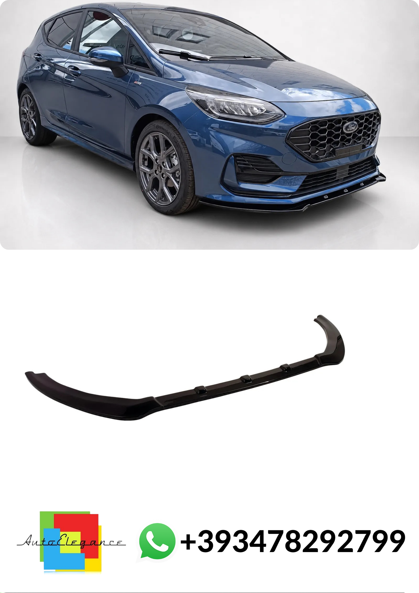 💕SPLITTER ANTERIORE V.2 Ford Fiesta Mk8 ST-Line Facelift NERO LUCIDO💕
