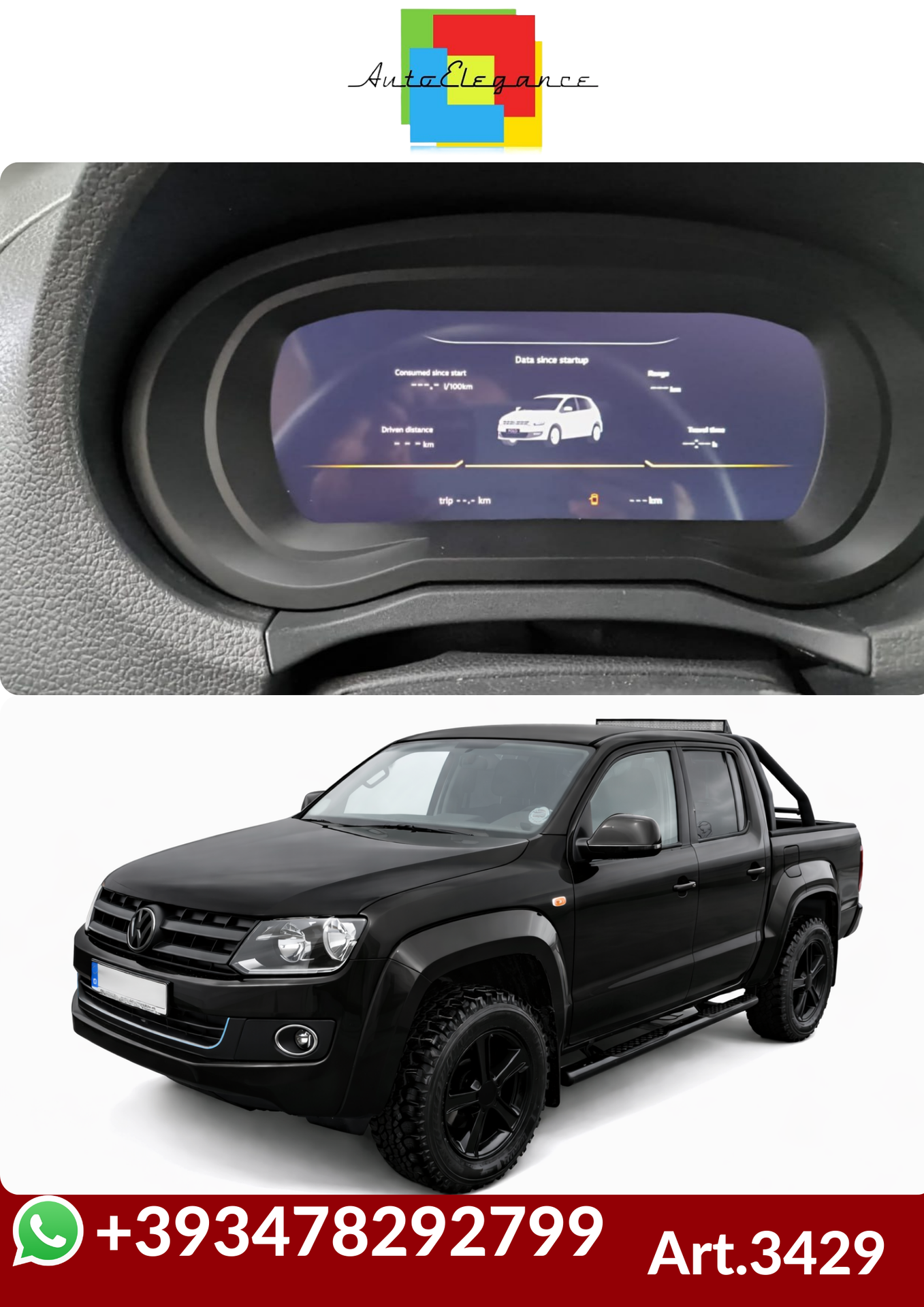 ๐Art.3429 Cockpit virtuale digitale LCD VW Amarok 2008-2020 quadro strumen ๐