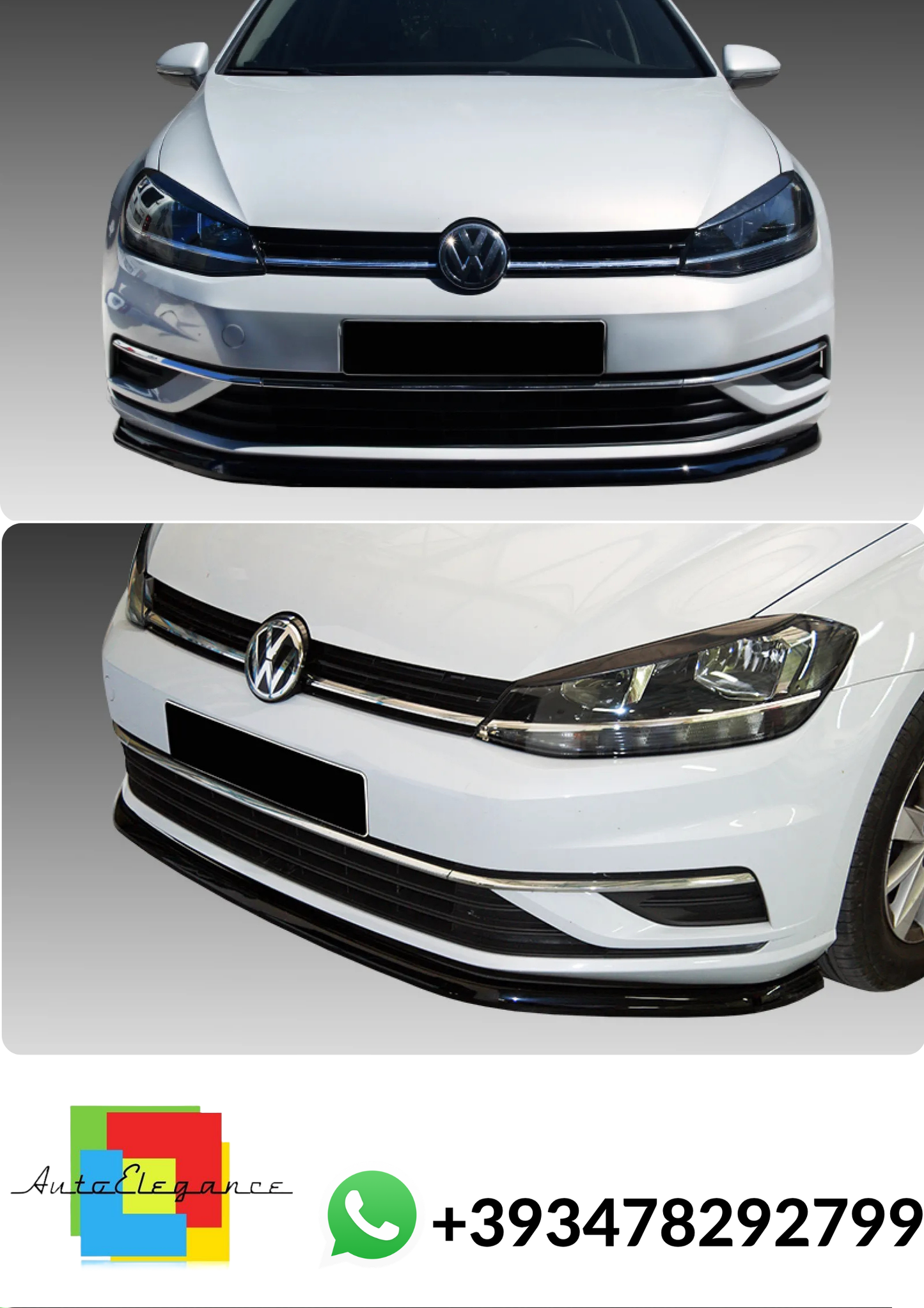 💕SPLITTER ANTERIORE Volkswagen Golf Mk7 Facelift Nero Lucido 💕