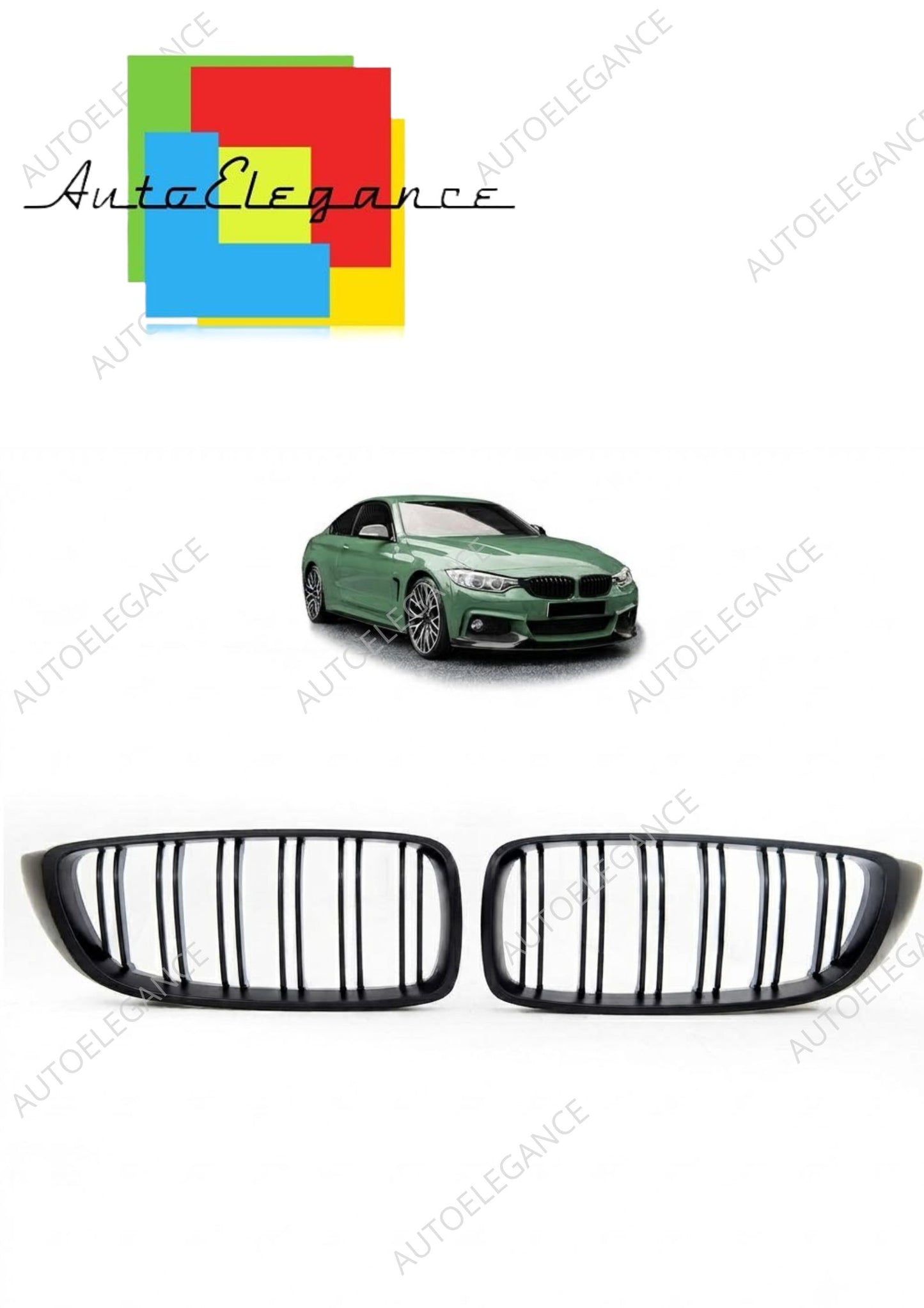👉Griglia a singola linea opaca nera adatta per BMW Serie 4 F32/F33/F36 13-21👈
