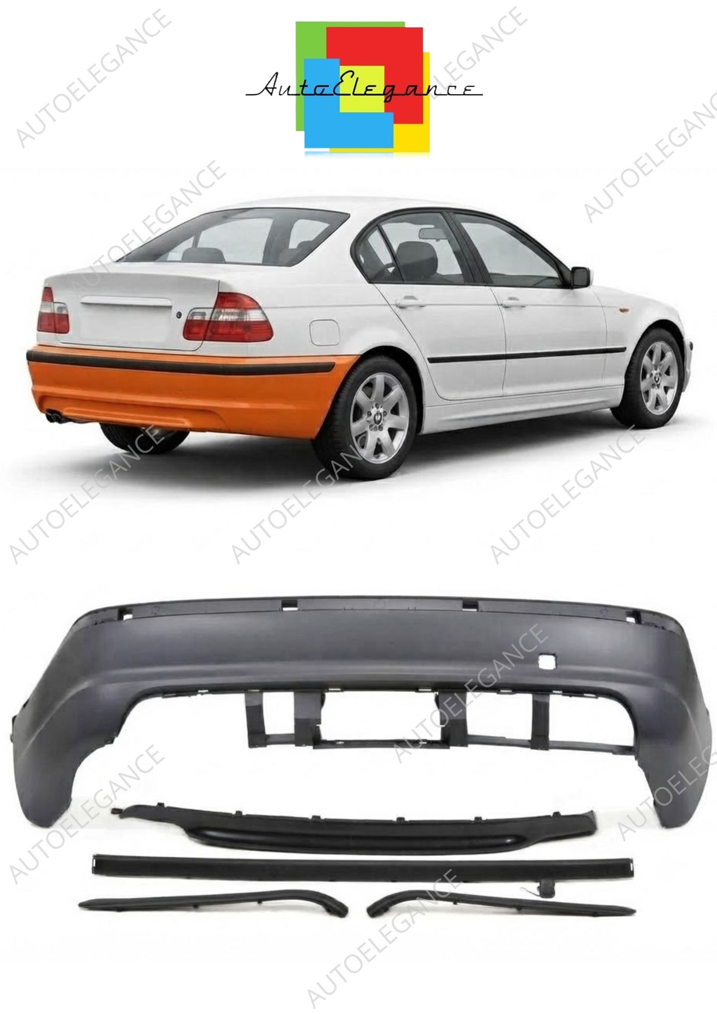 👉Paraurti posteriore M-Tech con diffusore per BMW Serie 3 E46 berlina 98-05👈