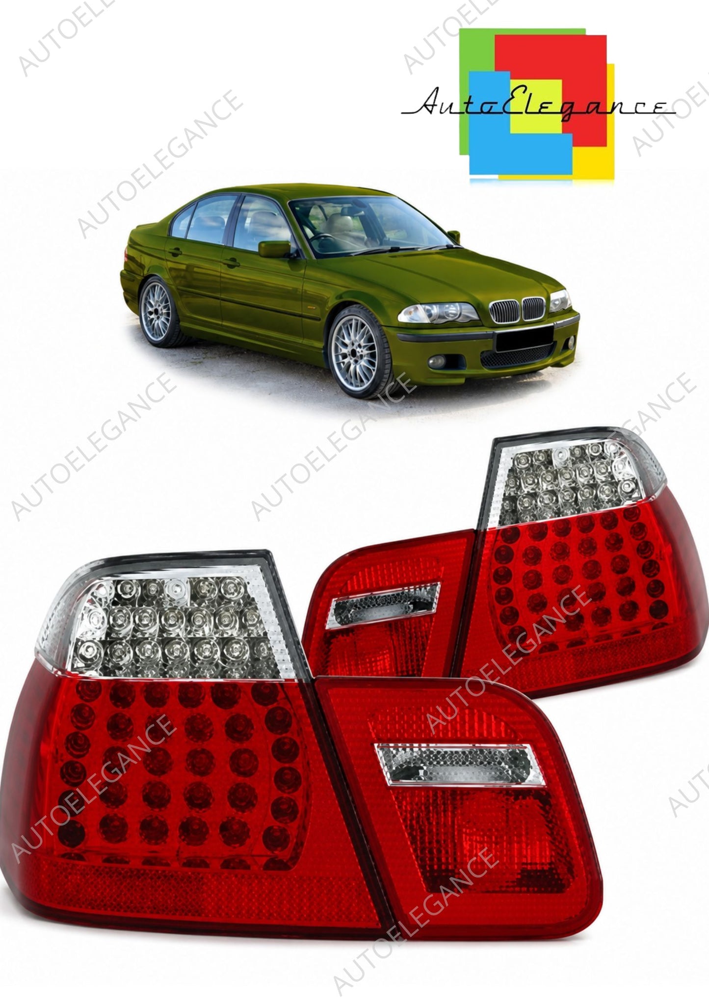 👉Fanali posteriori LED rossi trasparenti per BMW Serie 3 E46 Berlina 98-01👈