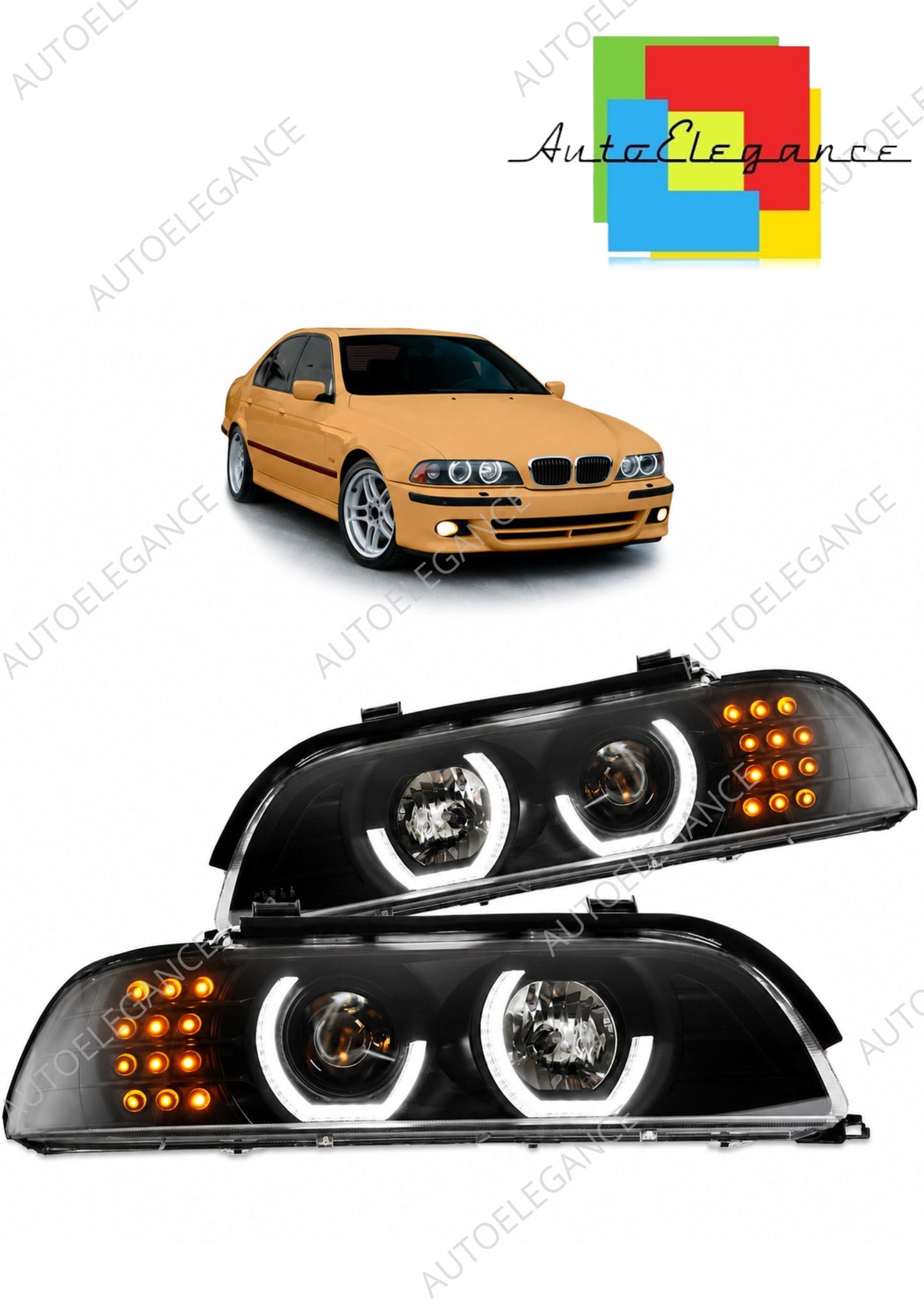 👉Fari alogeni neri adatti per BMW Serie 5 E39 1996-2003👈