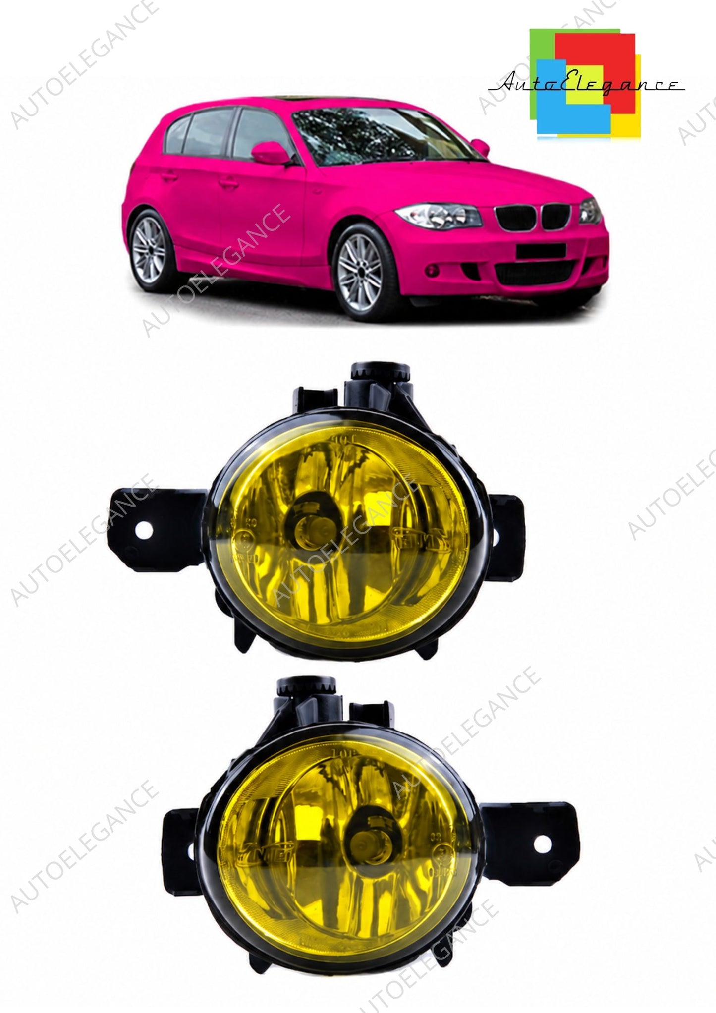 👉Set di fari fendinebbia gialli adatto per BMW Serie 1/X1/X3/X5 2004-2017👈