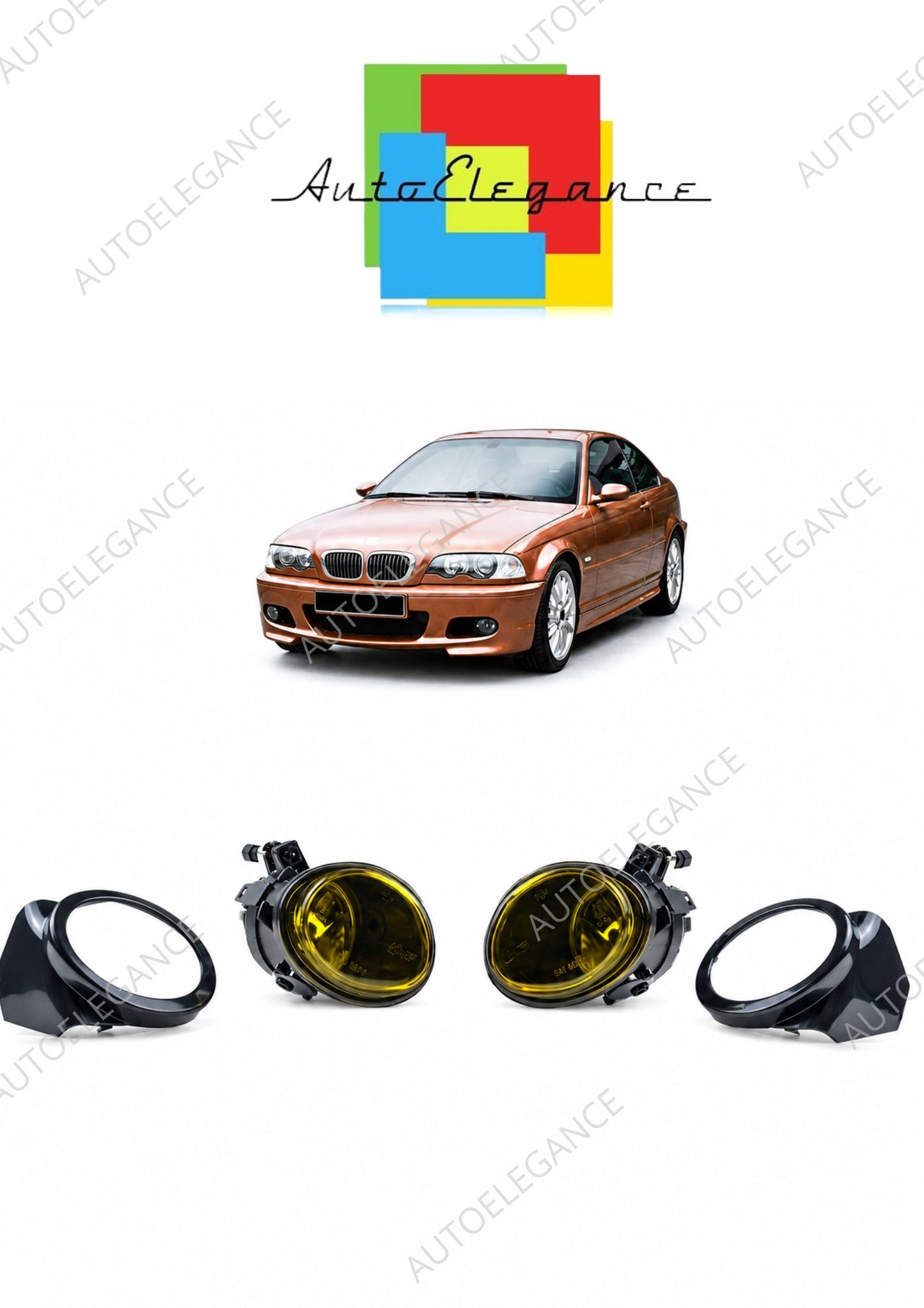 👉Set di fari fendinebbia gialli adatto per BMW 3 E46 e 5 E39 1998-2006👈