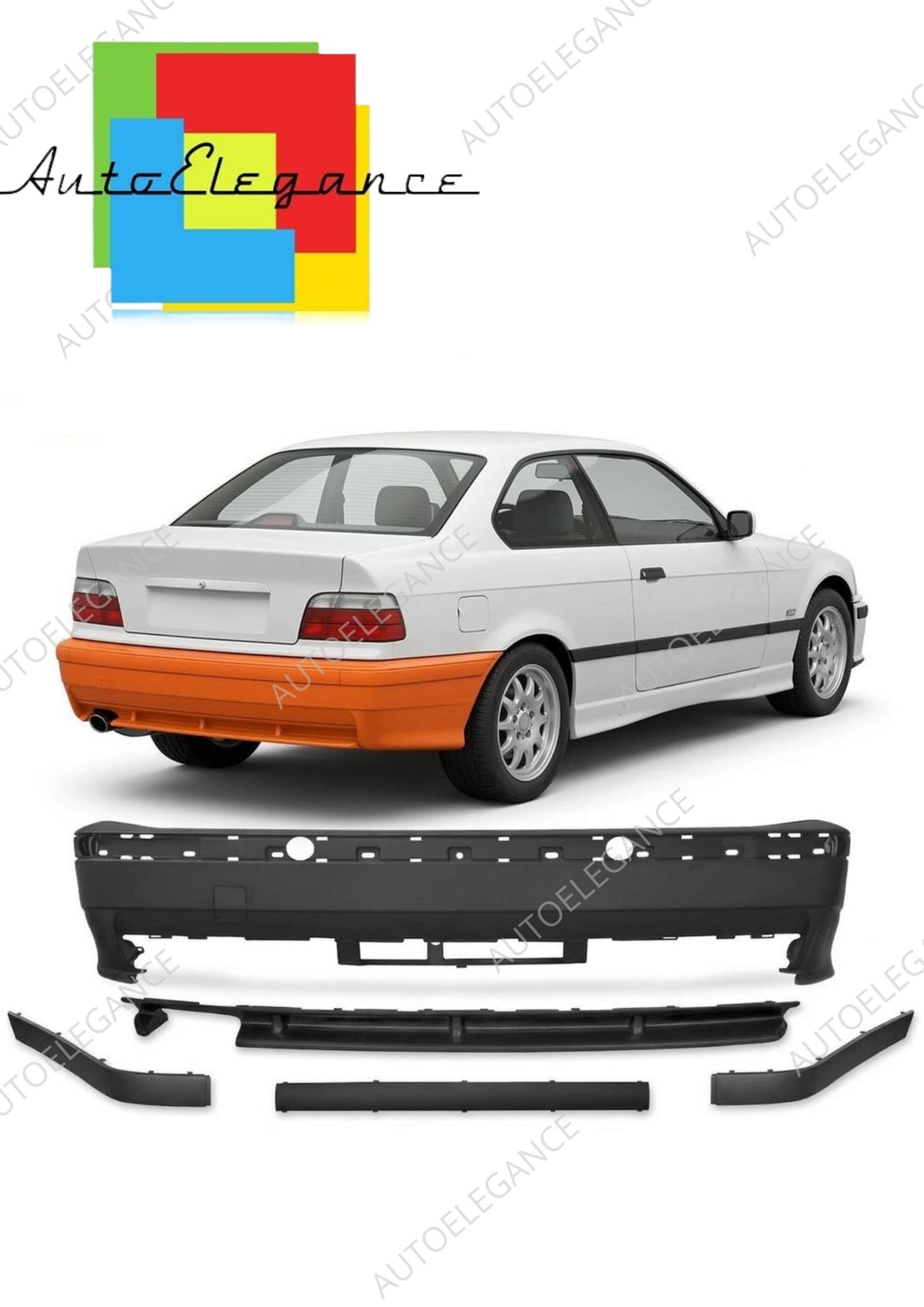 👉Paraurti posteriore con diffusore adatto per BMW Serie 3 E36 1991-1999👈