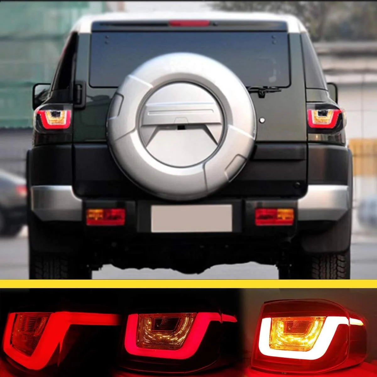 Fanali posteriori a LED per Toyota FJ Land Cruiser 2007-2017 12V 42W ABS, materiale PMMA