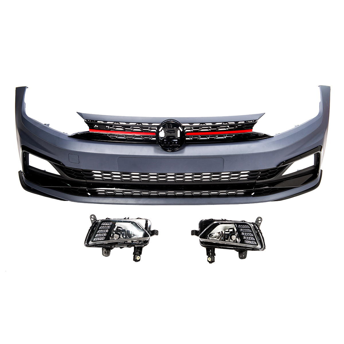 🔥PARAURTI ANTERIORE LOOK GTI E FENDINEBBIA PER VW POLO VI (AW) (2017-2021)🔥