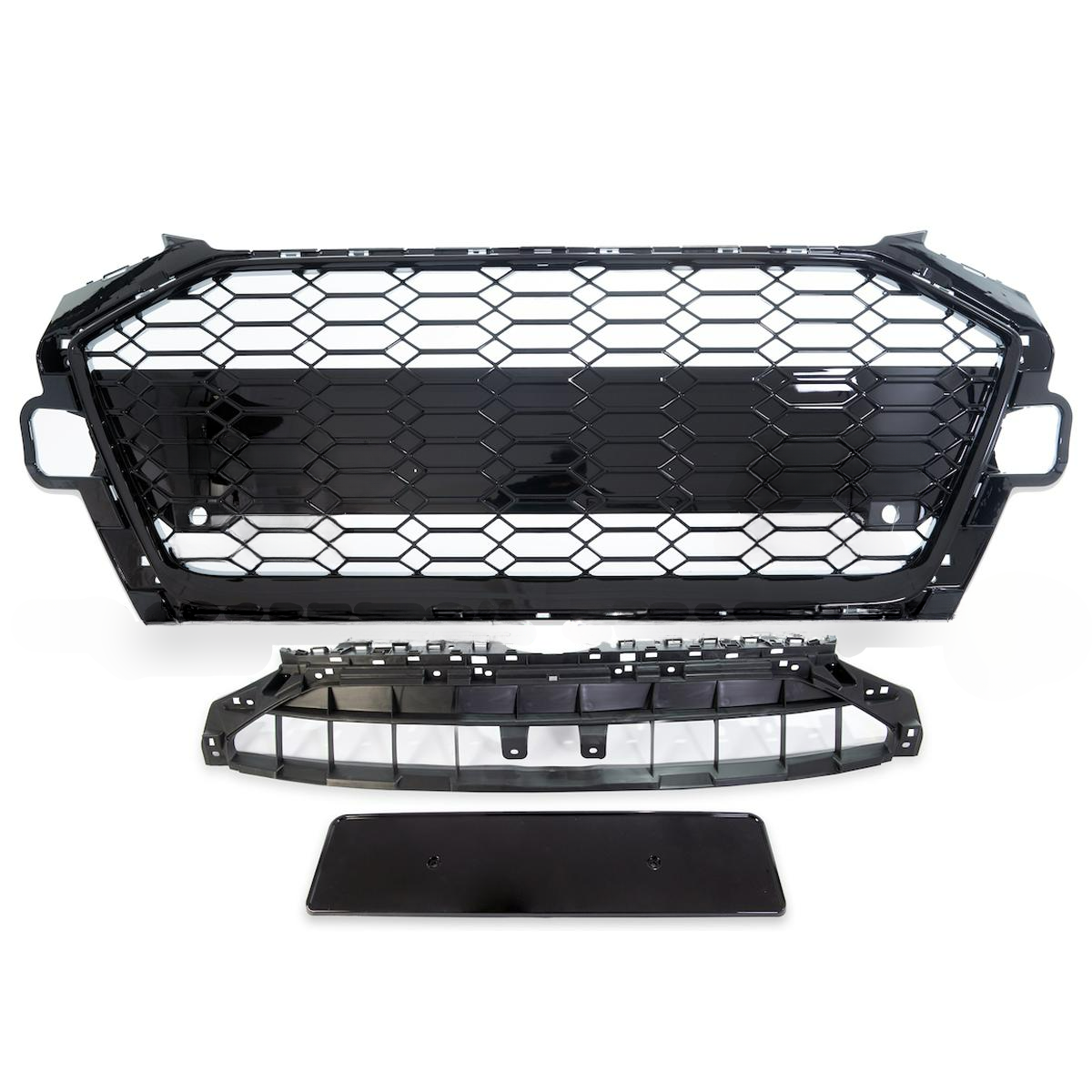 Griglia Anteriore RS4 Look per Audi A4 B9 (8W) Berlina Avant Facelift (2019-On) Nero Lucido