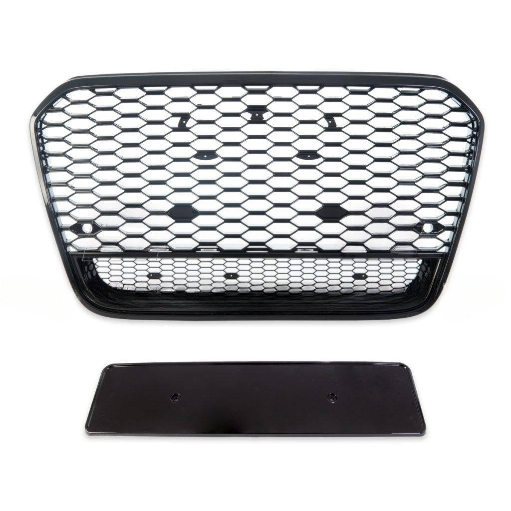 Griglia Anteriore RS6 Look per Audi A6 C7 (4G) Berlina Avant (2011-2014) Nero Lucido