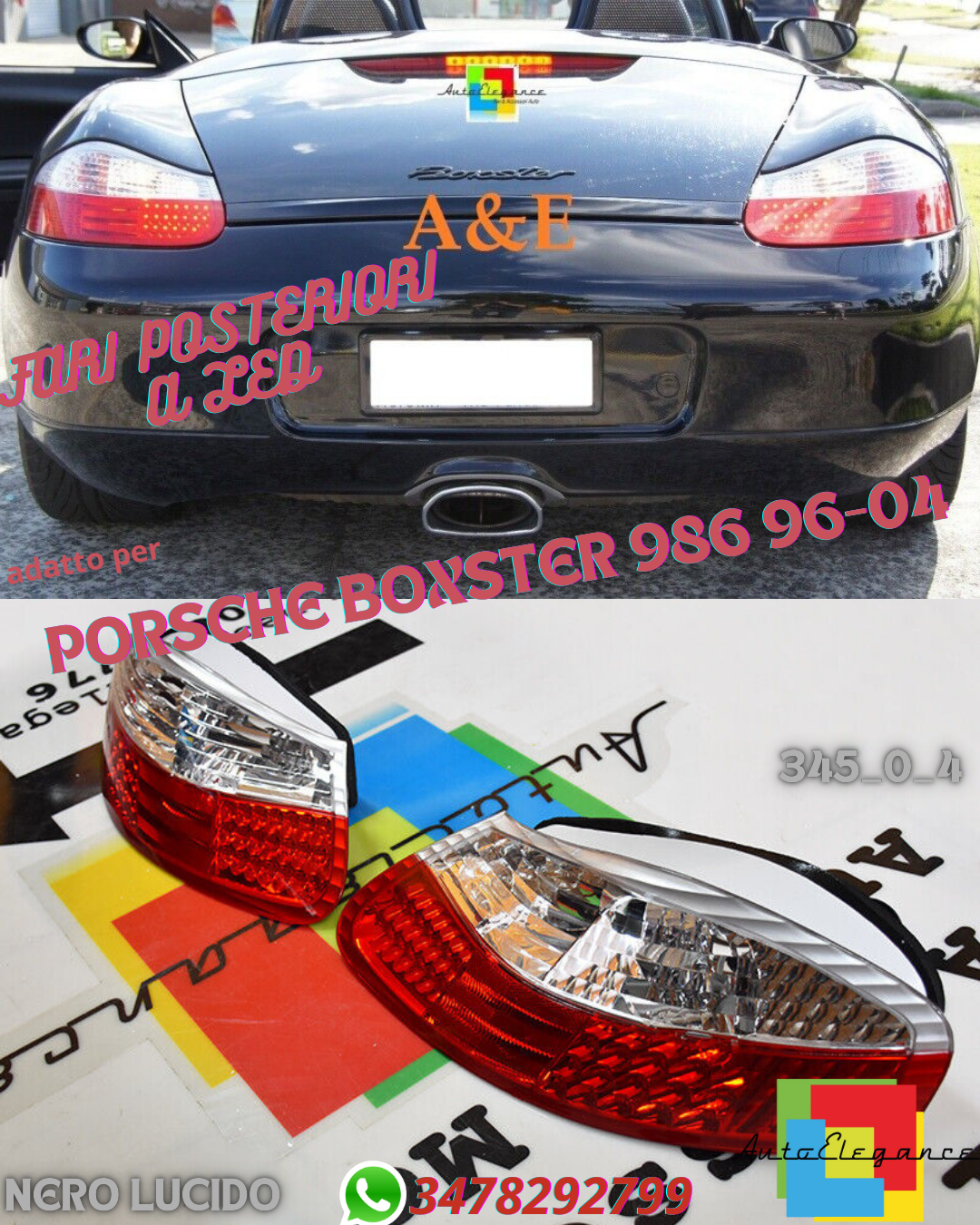 Terza Luce Freno Posteriore Per Porsche Boxster 986 1997-2004 – LED Rosso, Nero, Sostituzione Plug-and-play