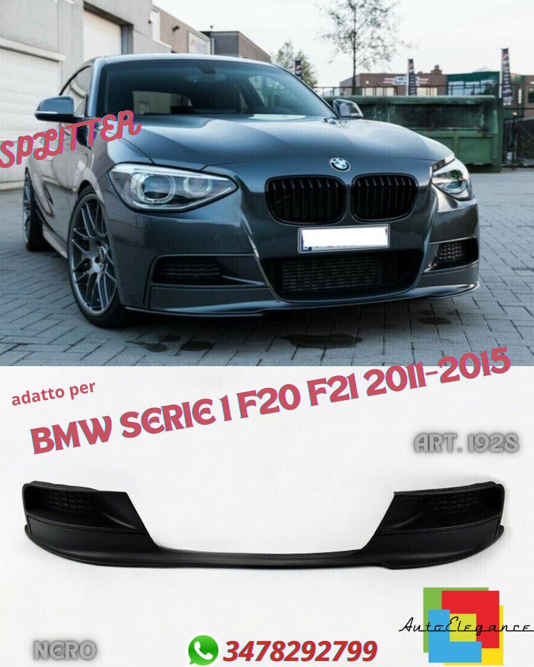 ⭐FRONT SPLITTER SUITABLE FOR BMW 1 SERIES F20 F21 2011-2015 ⭐