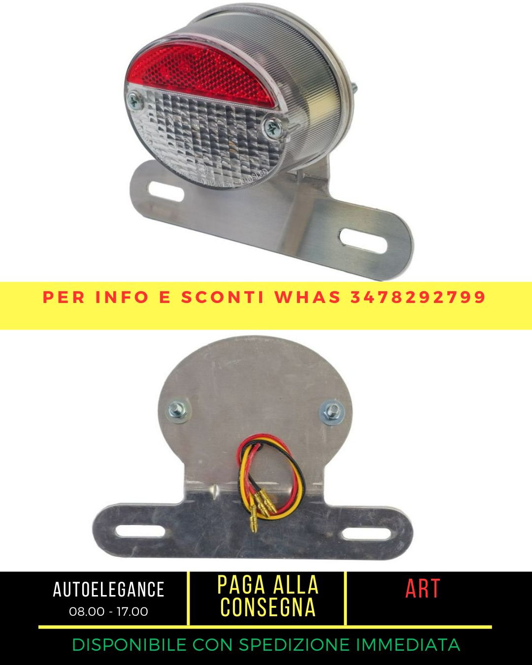 Mini LED Motorcycle Rear Light Clear Glass RETRO Universally Applicable