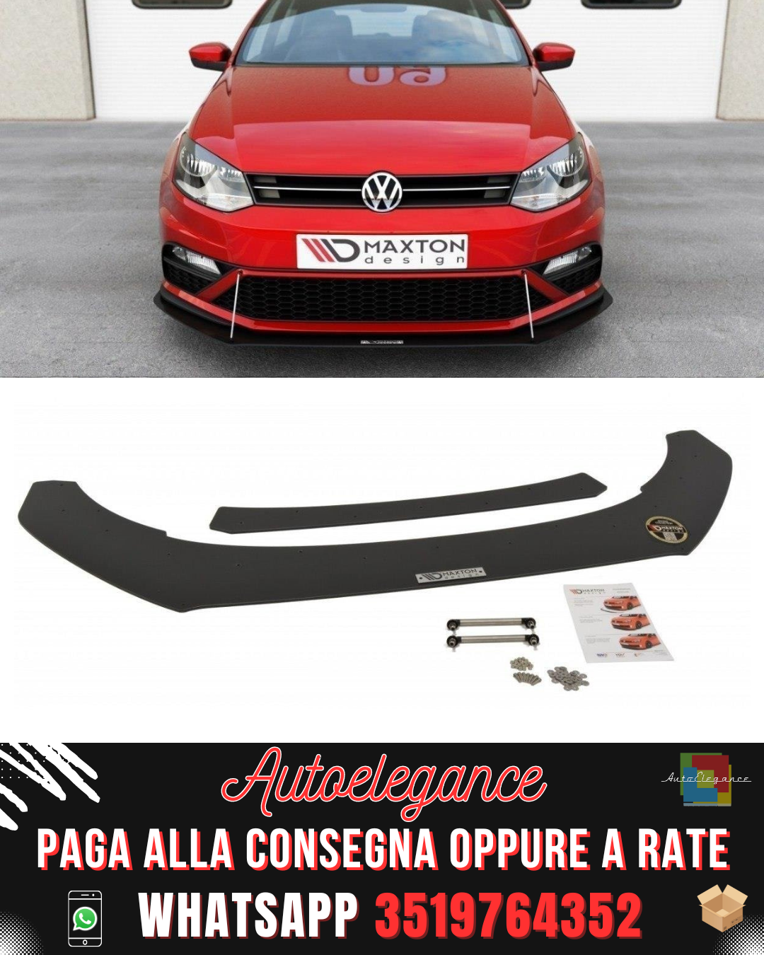RACING FRONT SPLITTER SUITABLE FOR VW POLO MK5 GTI FACELIFT