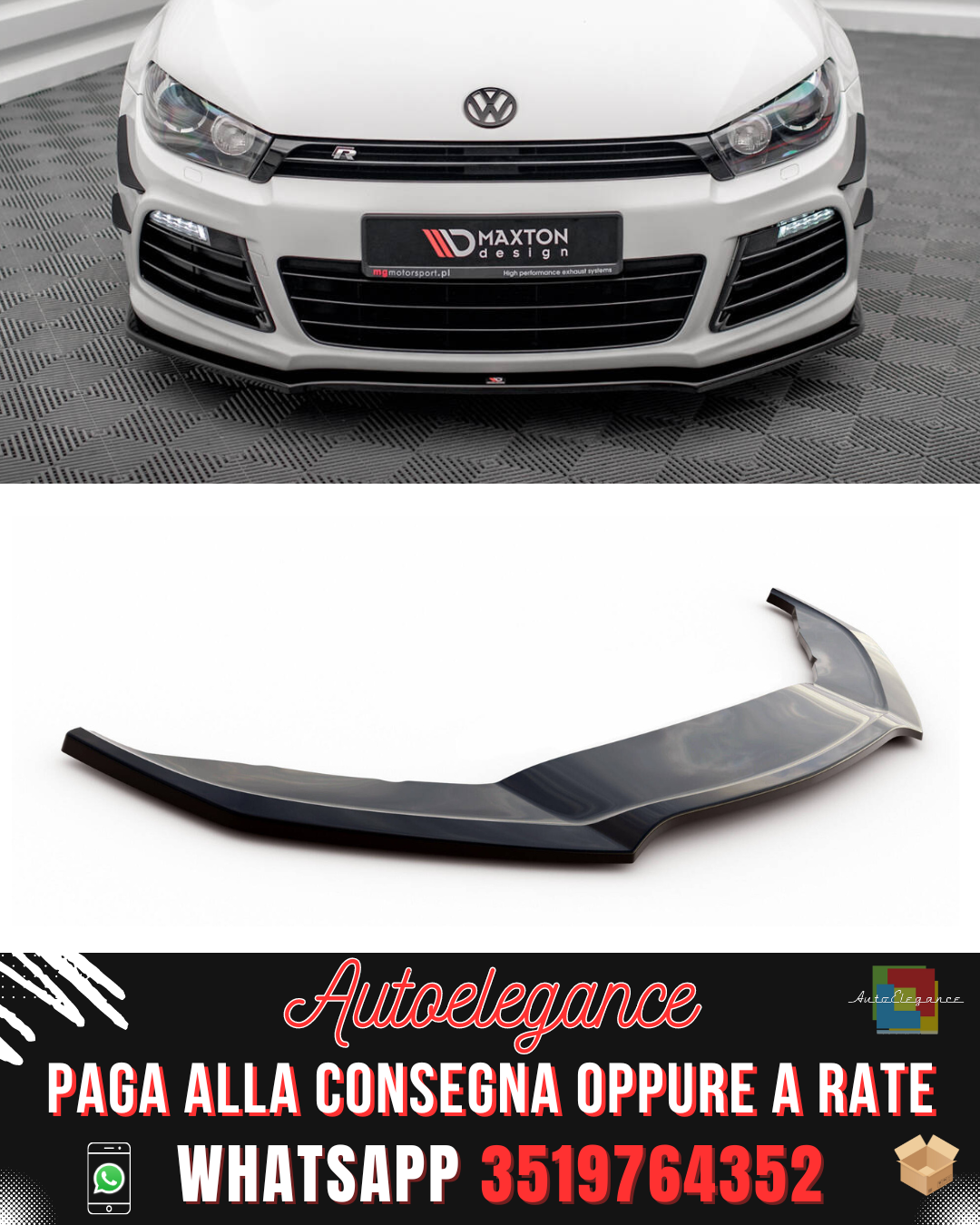 SPLITTER ANTERIORE adatto per VW SCIROCCO R VER2