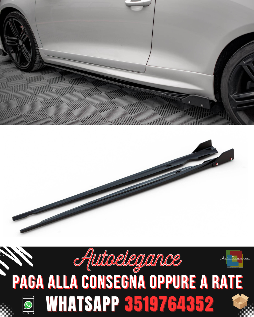 MINIGONNE LATERALI V.2 + FLAP adatte per VOLKSWAGEN SCIROCCO R MK3