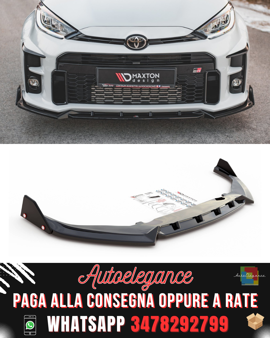 FRONT SPLITTER V.2 + FLAPS suitable for TOYOTA GR YARIS MK4