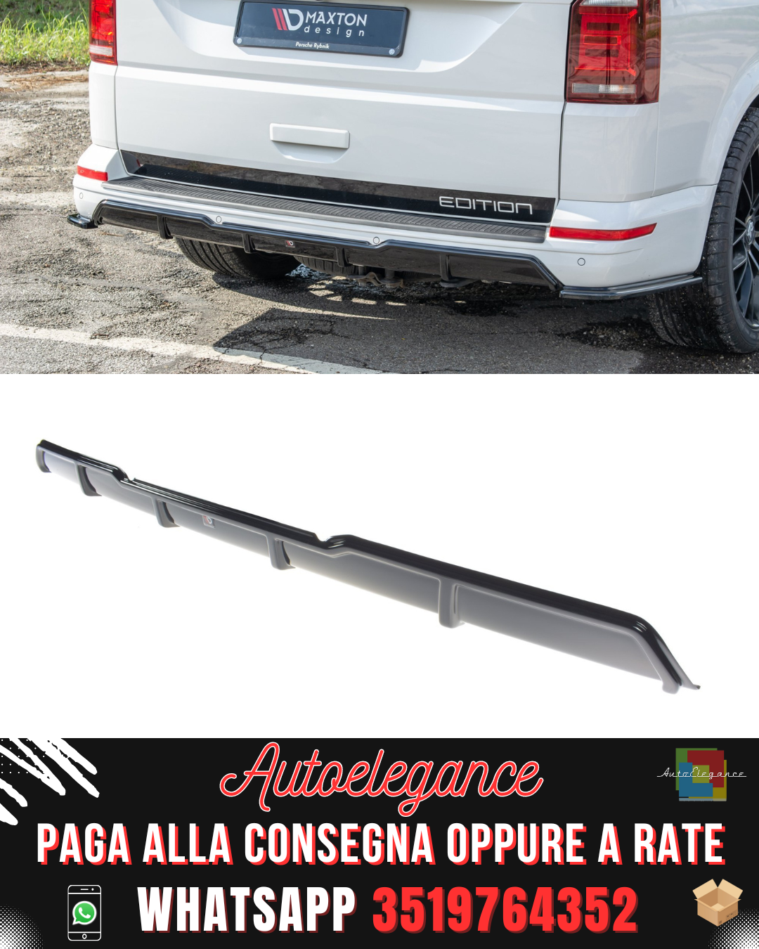 DIFFUSORE POSTERIORE ADATTO PER VOLKSWAGEN T6